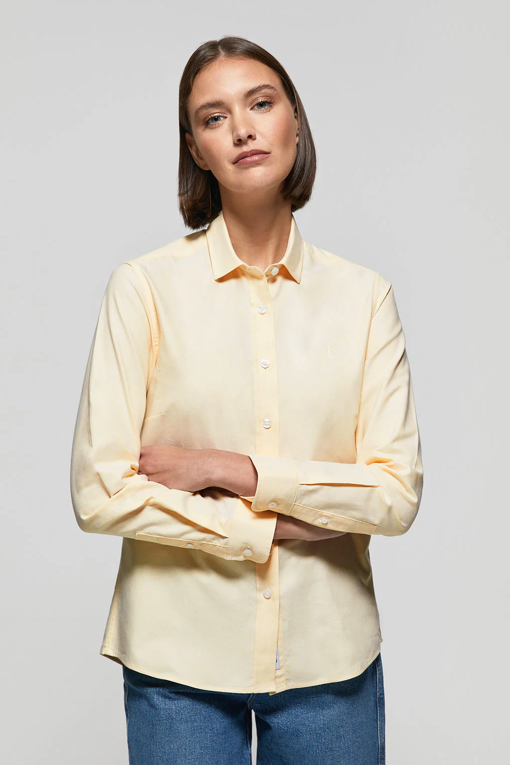 Camisa Oxford Regular fit amarillo con logo Rigby Go - Image 2