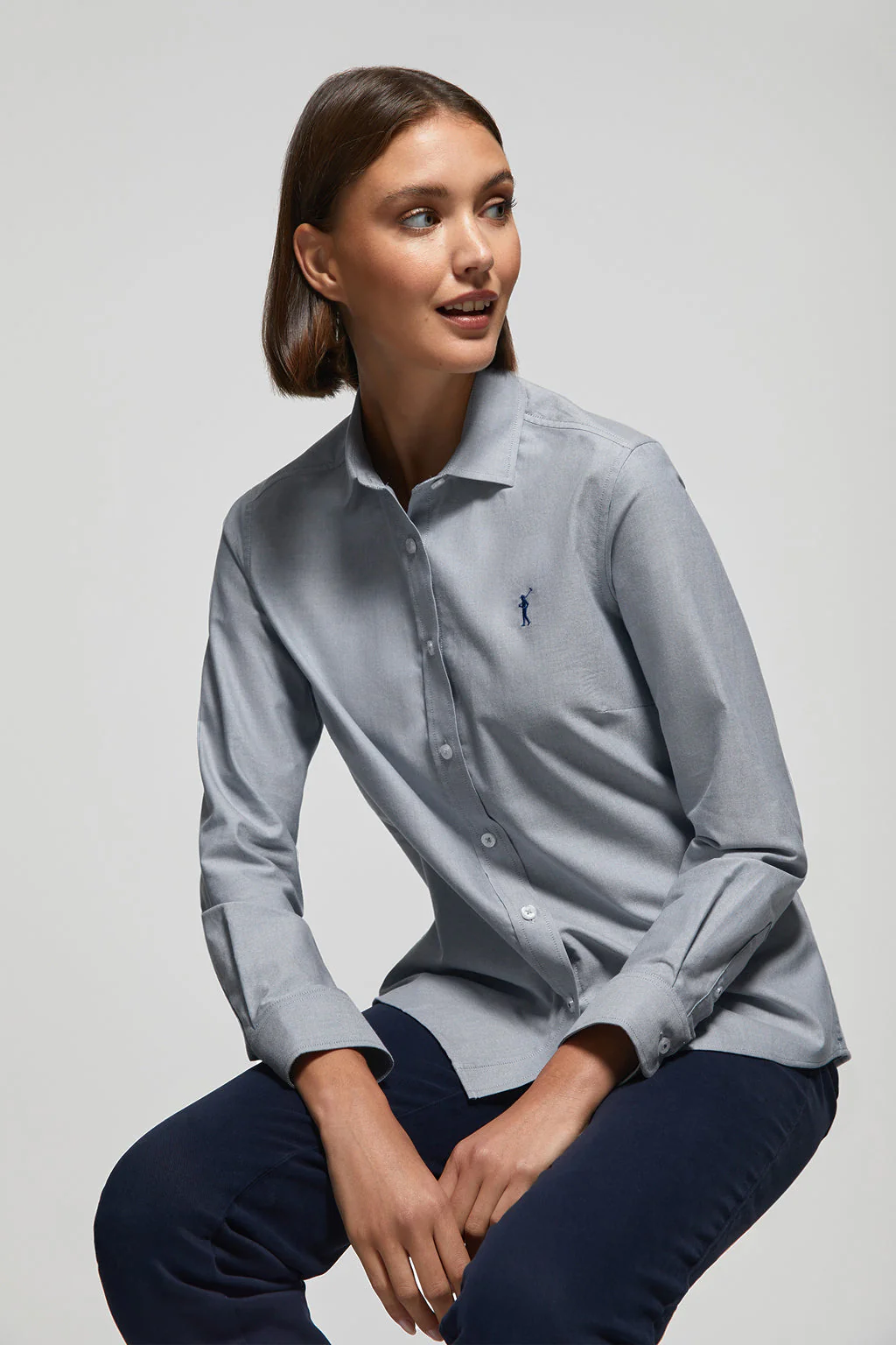 Camisa Oxford Regular fit azul denim con logo Rigby Go - Image 2