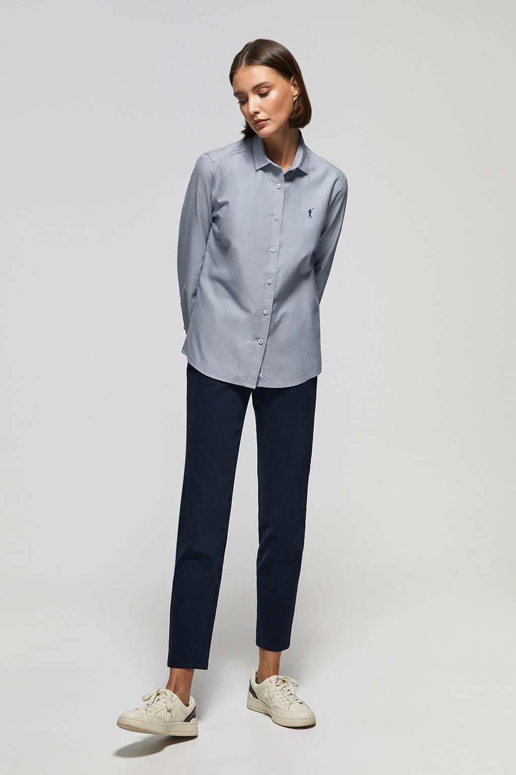 Camisa Oxford Regular fit azul denim con logo Rigby Go - Image 3