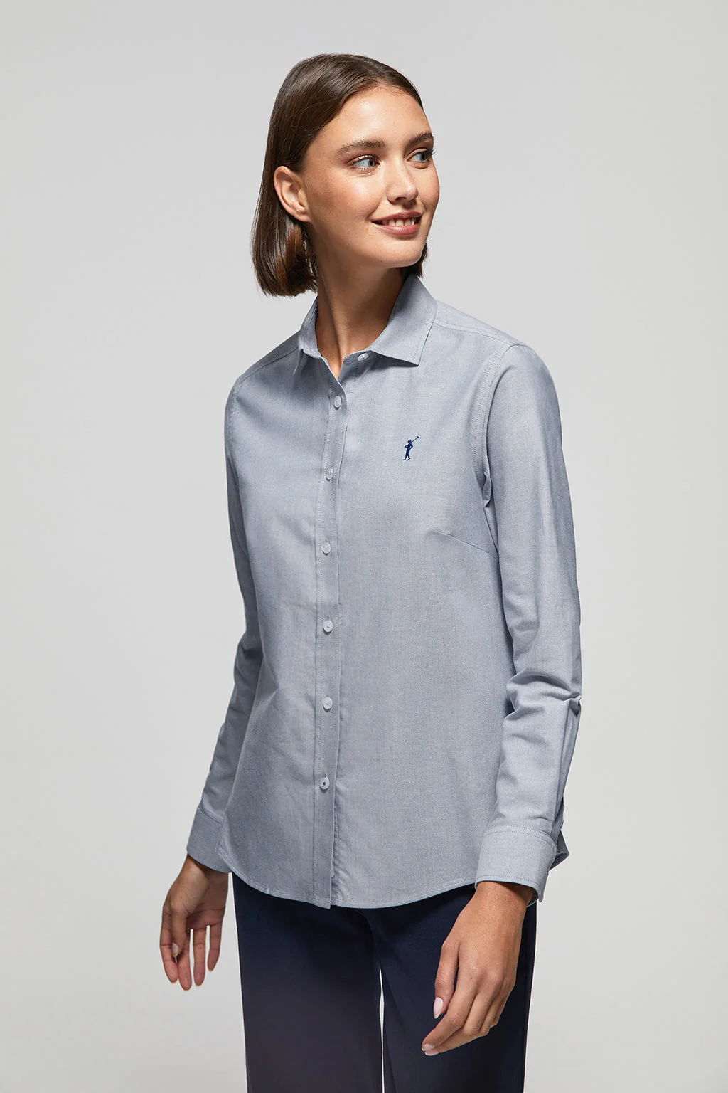Camisa Oxford Regular fit azul denim con logo Rigby Go - Image 4
