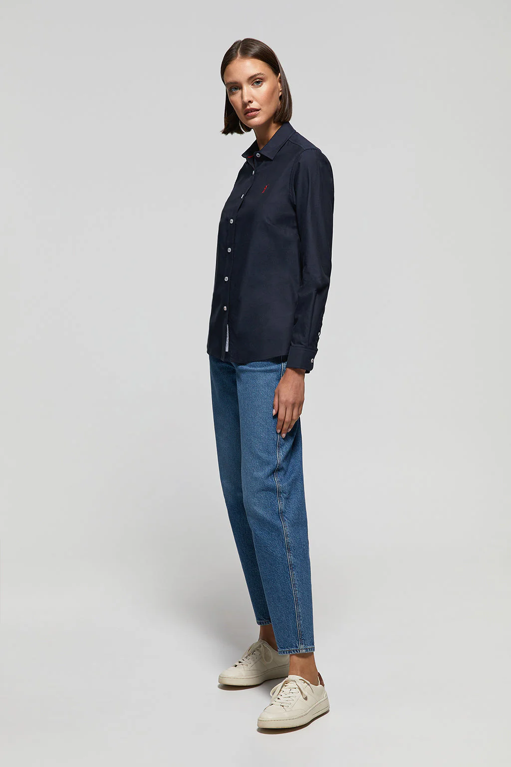 Camisa Oxford Regular fit azul marino con logo Rigby Go - Image 3