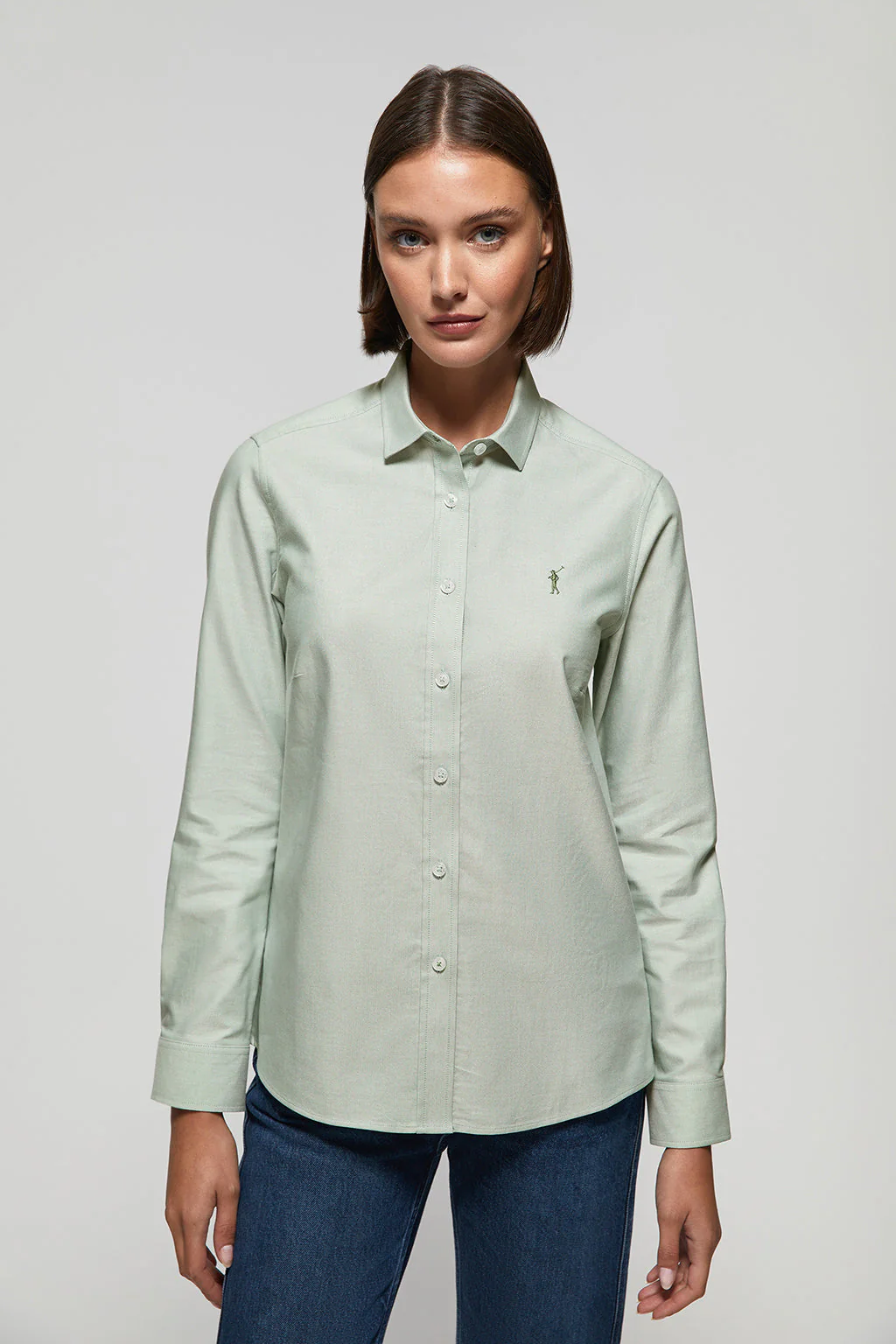 Camisa Oxford Regular fit verde jade con logo Rigby Go - Image 3