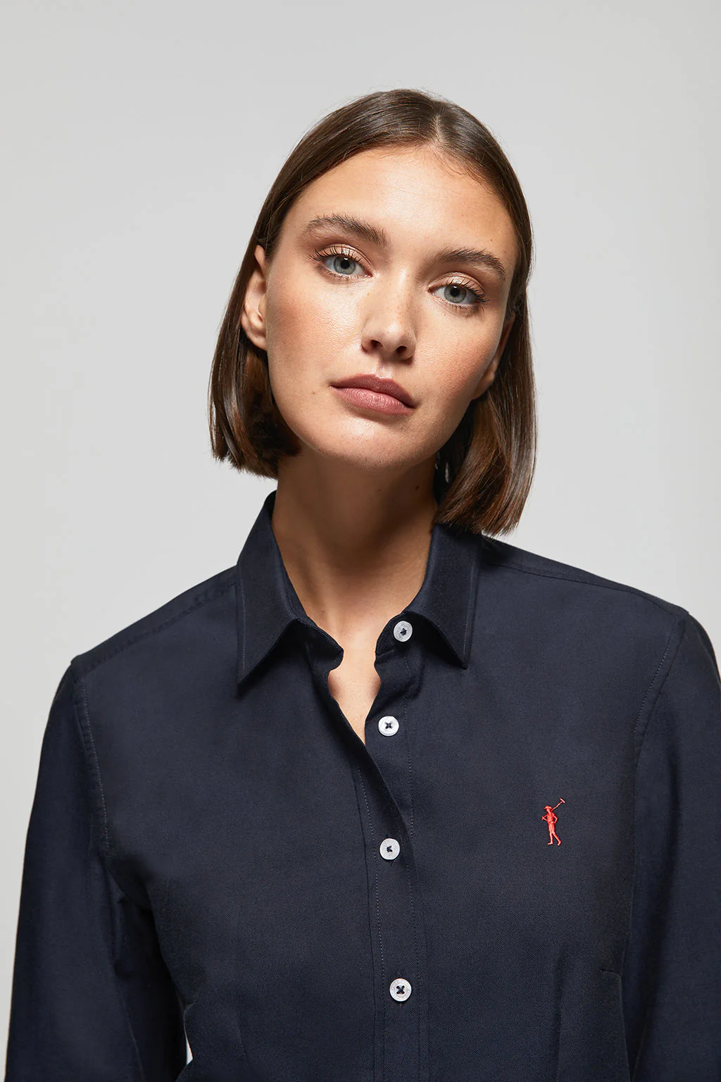 Camisa azul marino oxford Slim fit con logo Rigby Go - Image 4