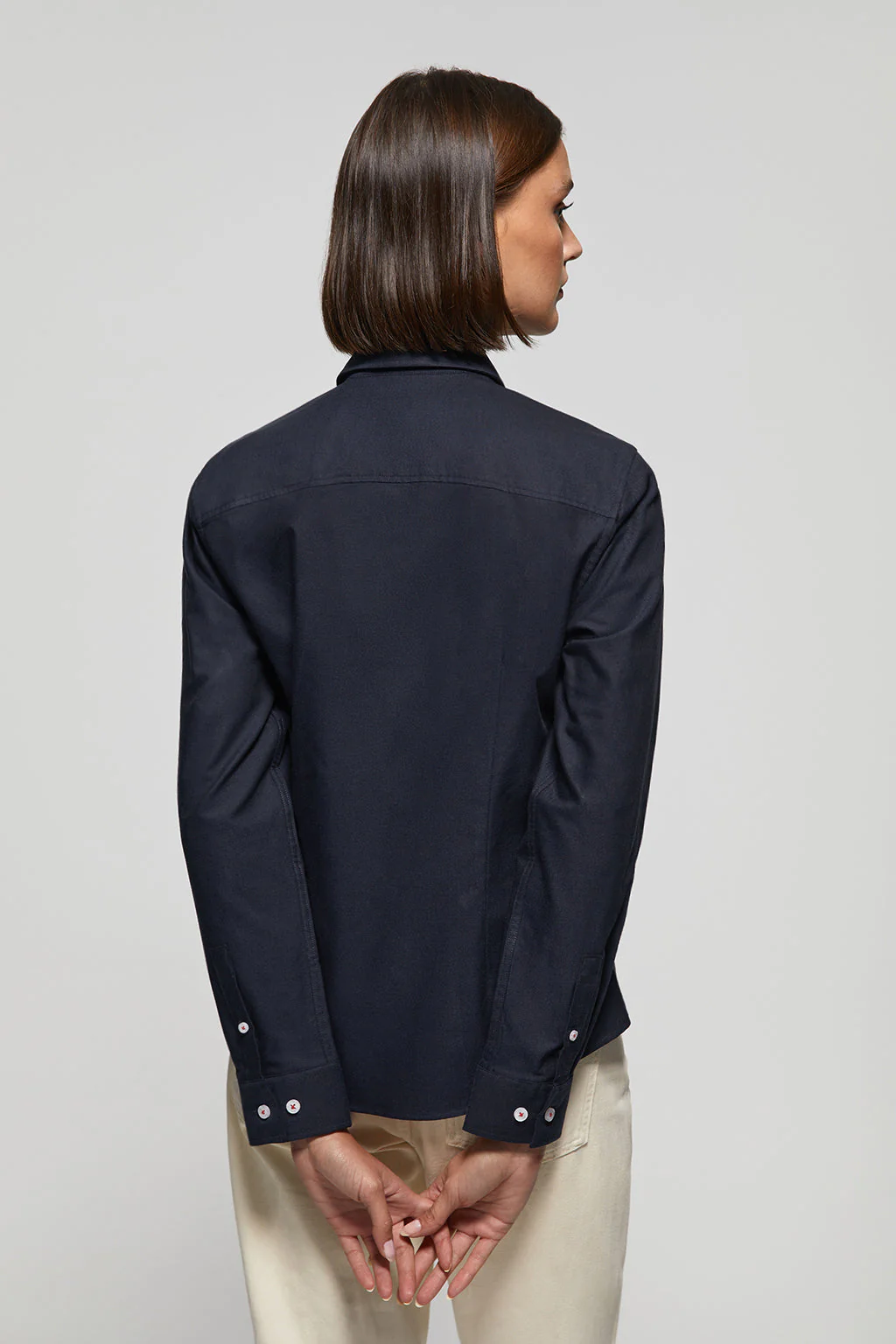 Camisa azul marino oxford Slim fit con logo Rigby Go - Image 5