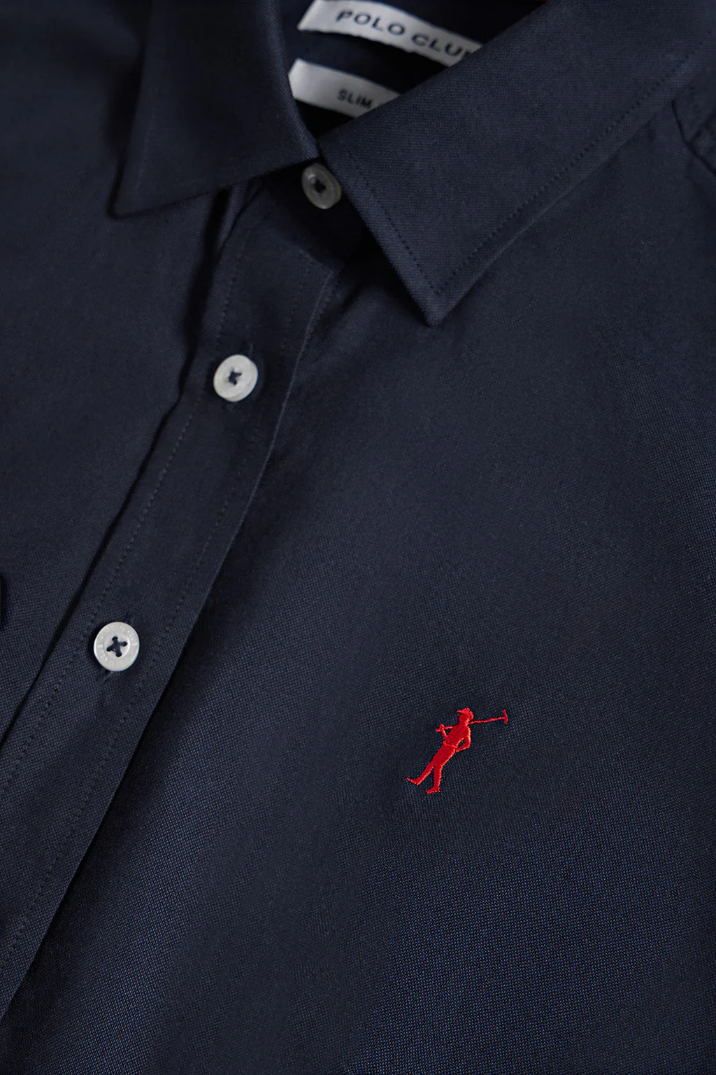 Camisa azul marino oxford Slim fit con logo Rigby Go - Image 7