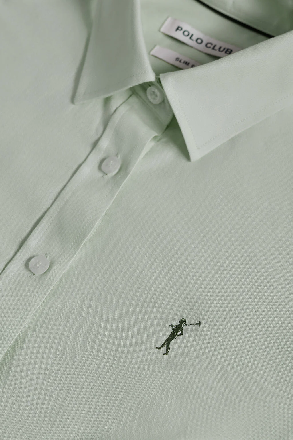 Camisa verde jade oxford Slim fit con logo Rigby Go - Image 6