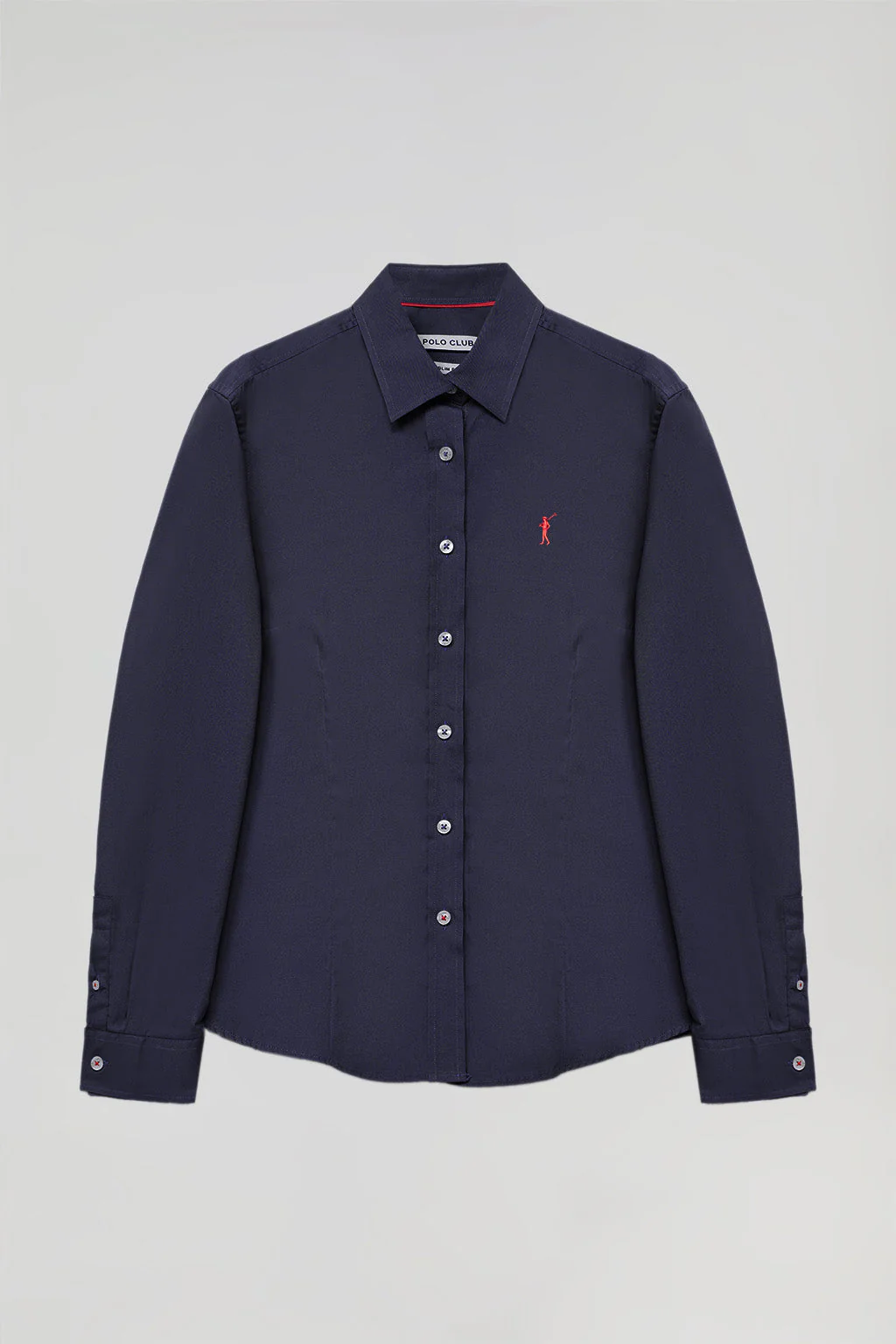 Camisa de popelín Slim Fit azul marino con bordado Rigby Go - Image 5