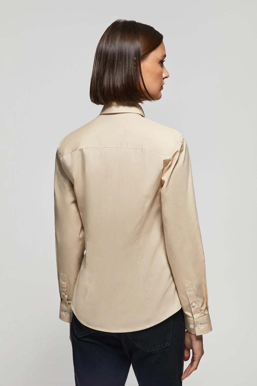 Camisa de popelín Slim Fit beige con bordado Rigby Go - Image 4