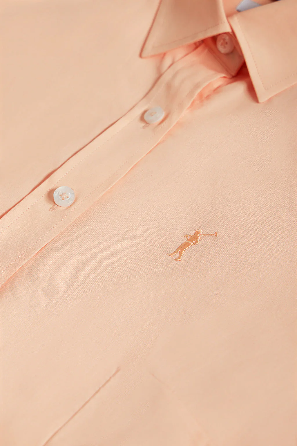 Camisa de popelín Slim Fit color melocotón con bordado Rigby Go - Image 6