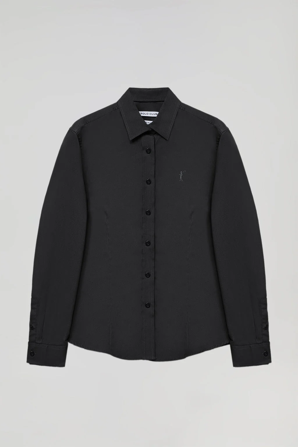 Camisa de popelín Slim Fit negra con bordado Rigby Go - Image 5