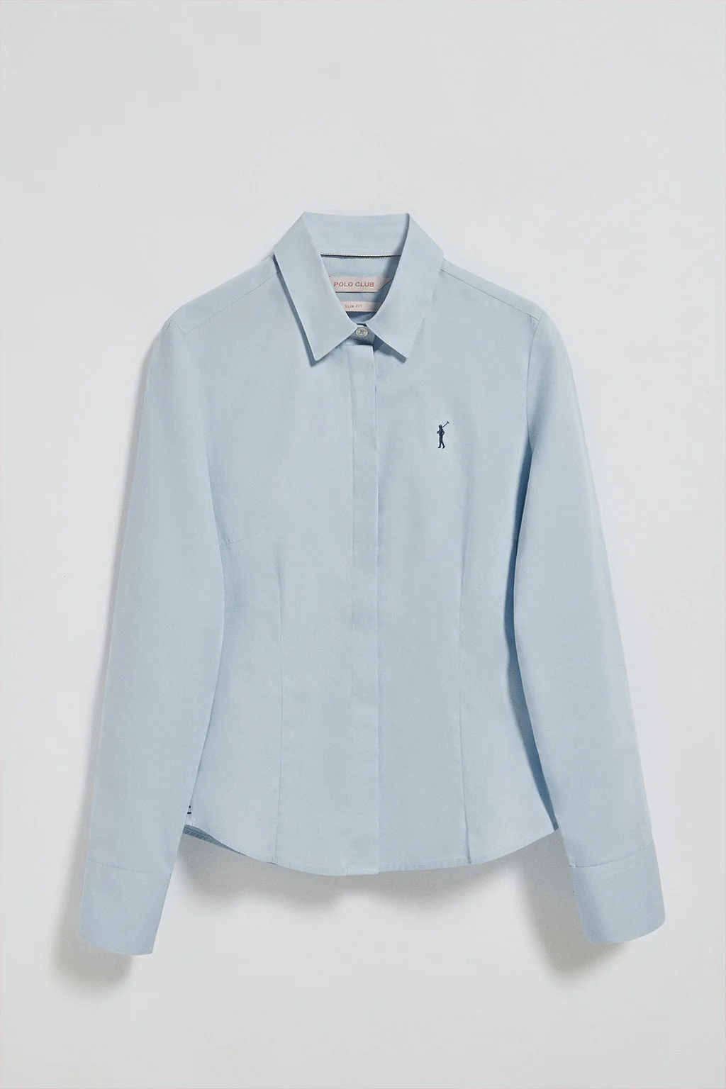 Camisa slim de popelín azul celeste con logo bordado Rigby Go - Image 8