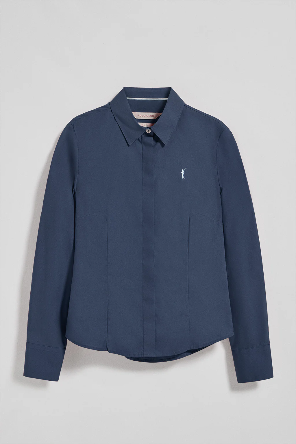 Camisa slim de popelín azul marino con logo bordado Rigby Go - Image 5