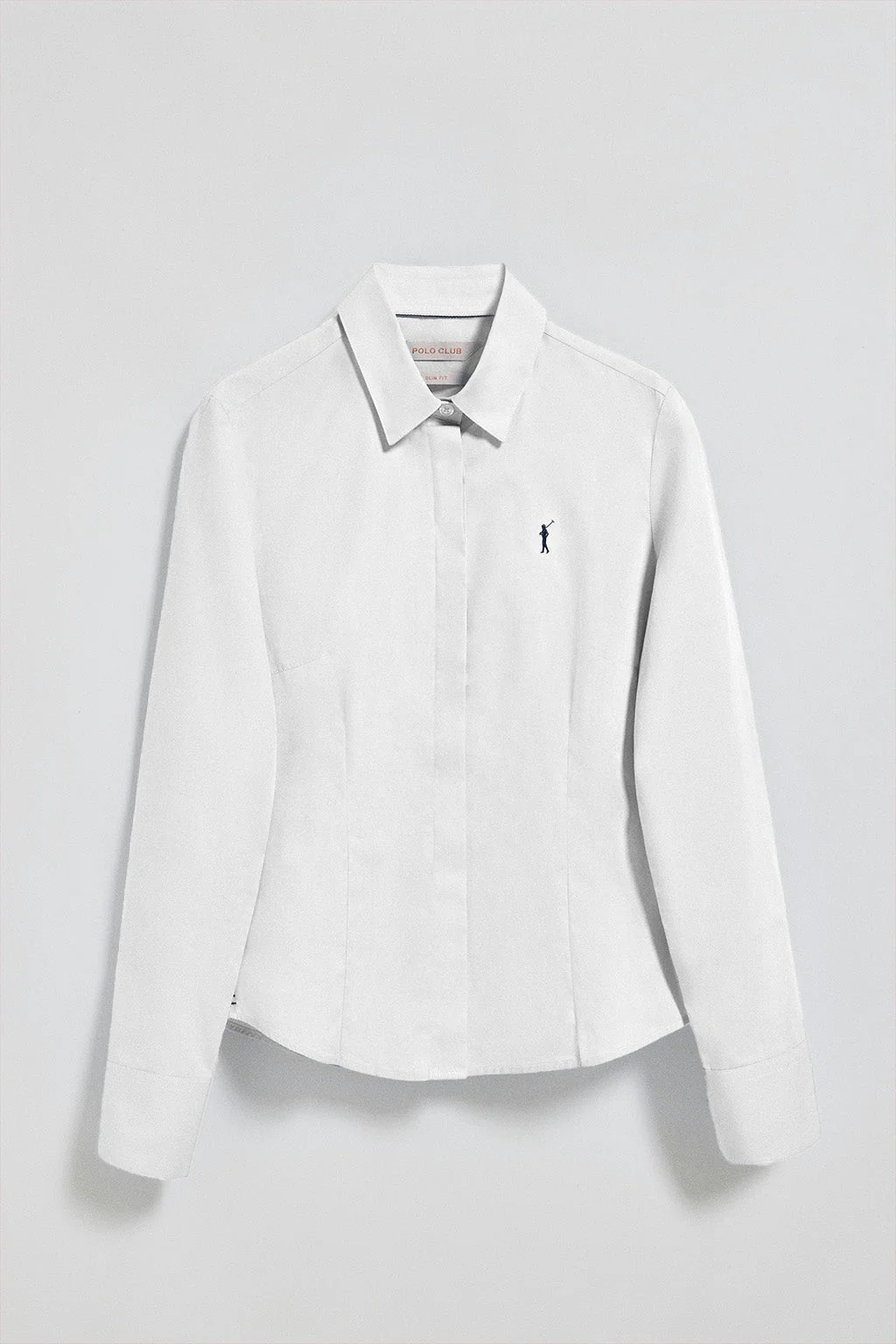 Camisa slim de popelín blanca con logo bordado Rigby Go - Image 8