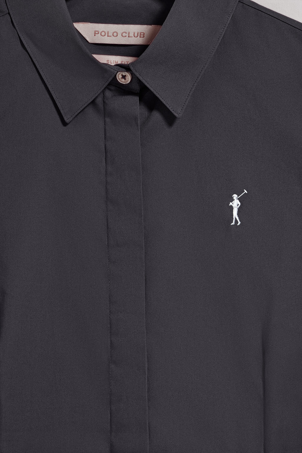Camisa slim de popelín negra con logo bordado Rigby Go - Image 6