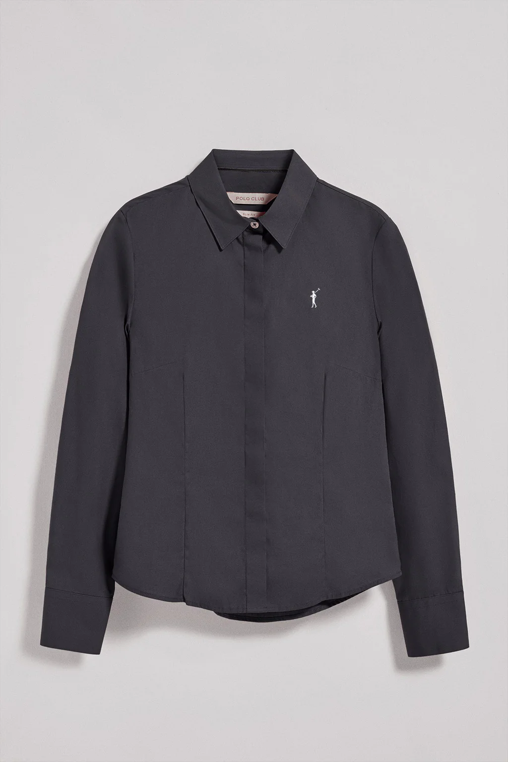 Camisa slim de popelín negra con logo bordado Rigby Go - Image 7