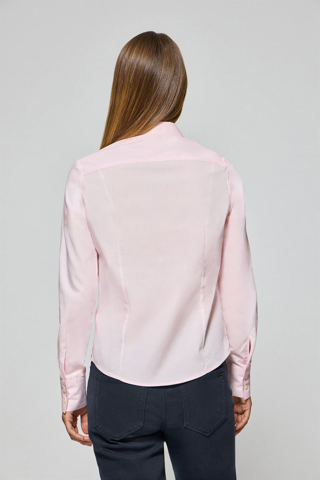 Camisa slim de popelín rosa con logo bordado Rigby Go - Image 4