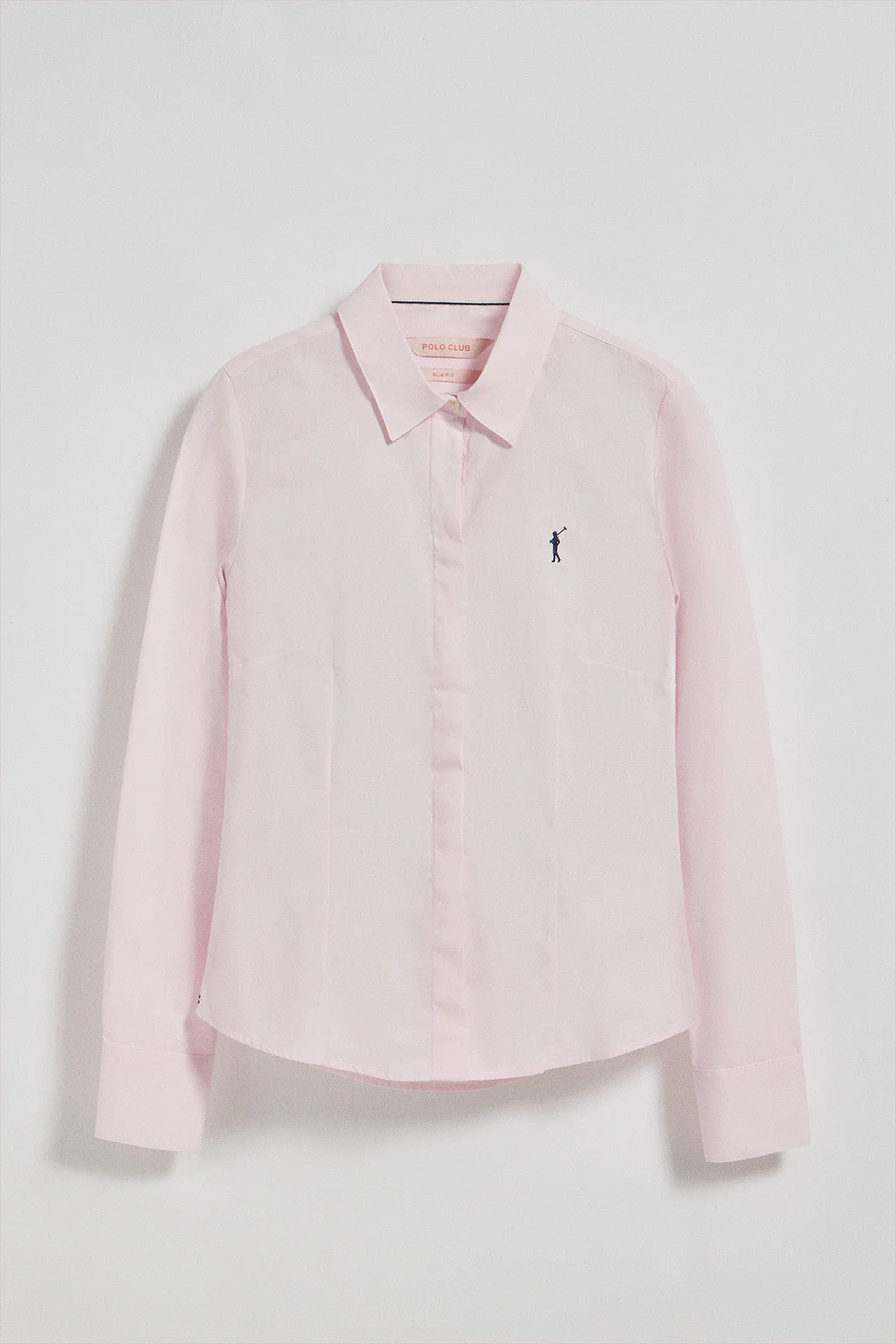 Camisa slim de popelín rosa con logo bordado Rigby Go - Image 7