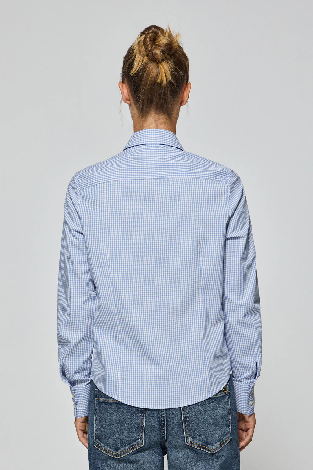 Camisa de cuadros vichy azules con logo bordado Rigby Go - Image 2