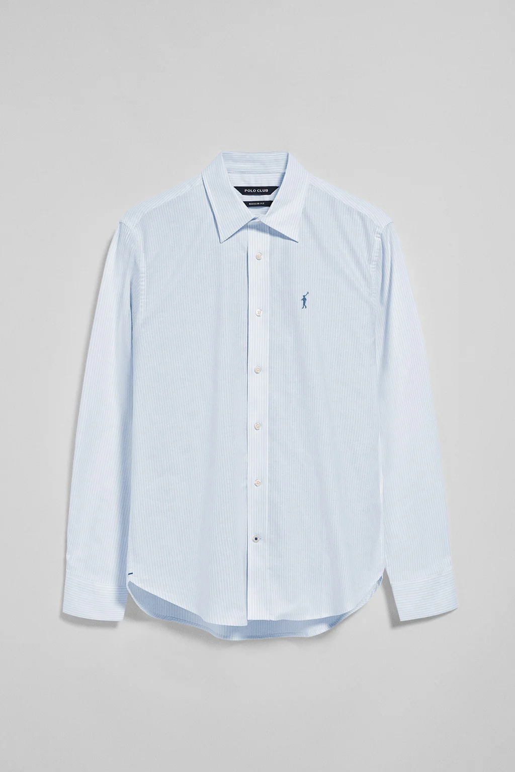Camisa raya yale azul claro con logo bordado Rigby Go - Image 5