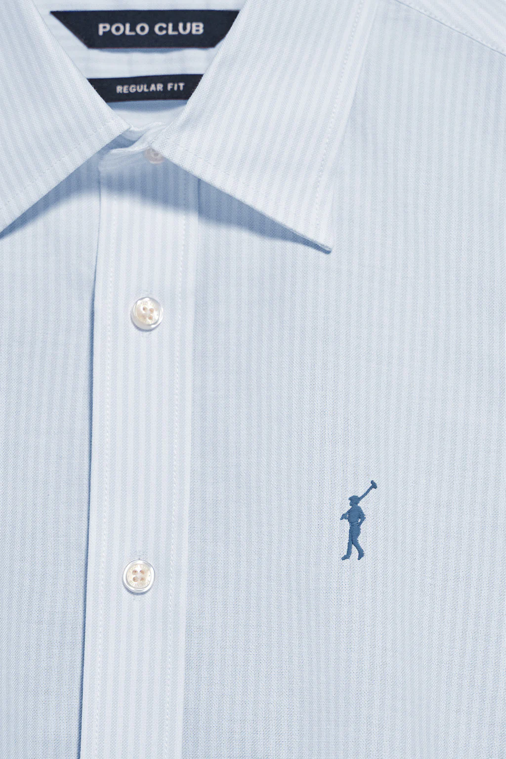 Camisa raya yale azul claro con logo bordado Rigby Go - Image 6