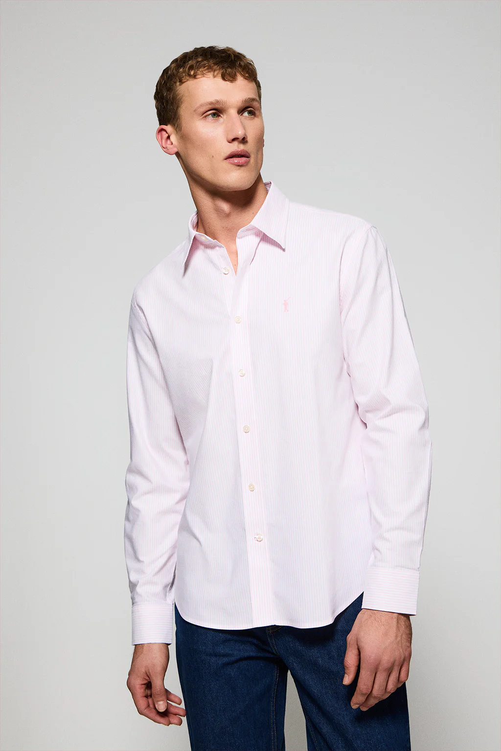 Camisa raya yale rosa con logo bordado Rigby Go