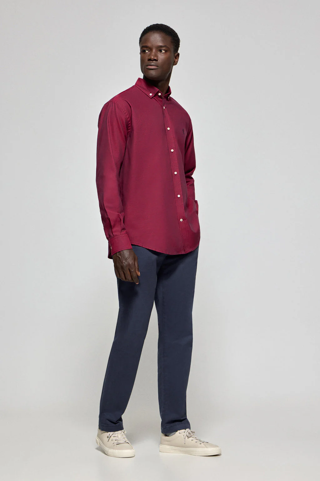 Camisa oxford Rio burdeos con bordado Rigby Go - Image 3