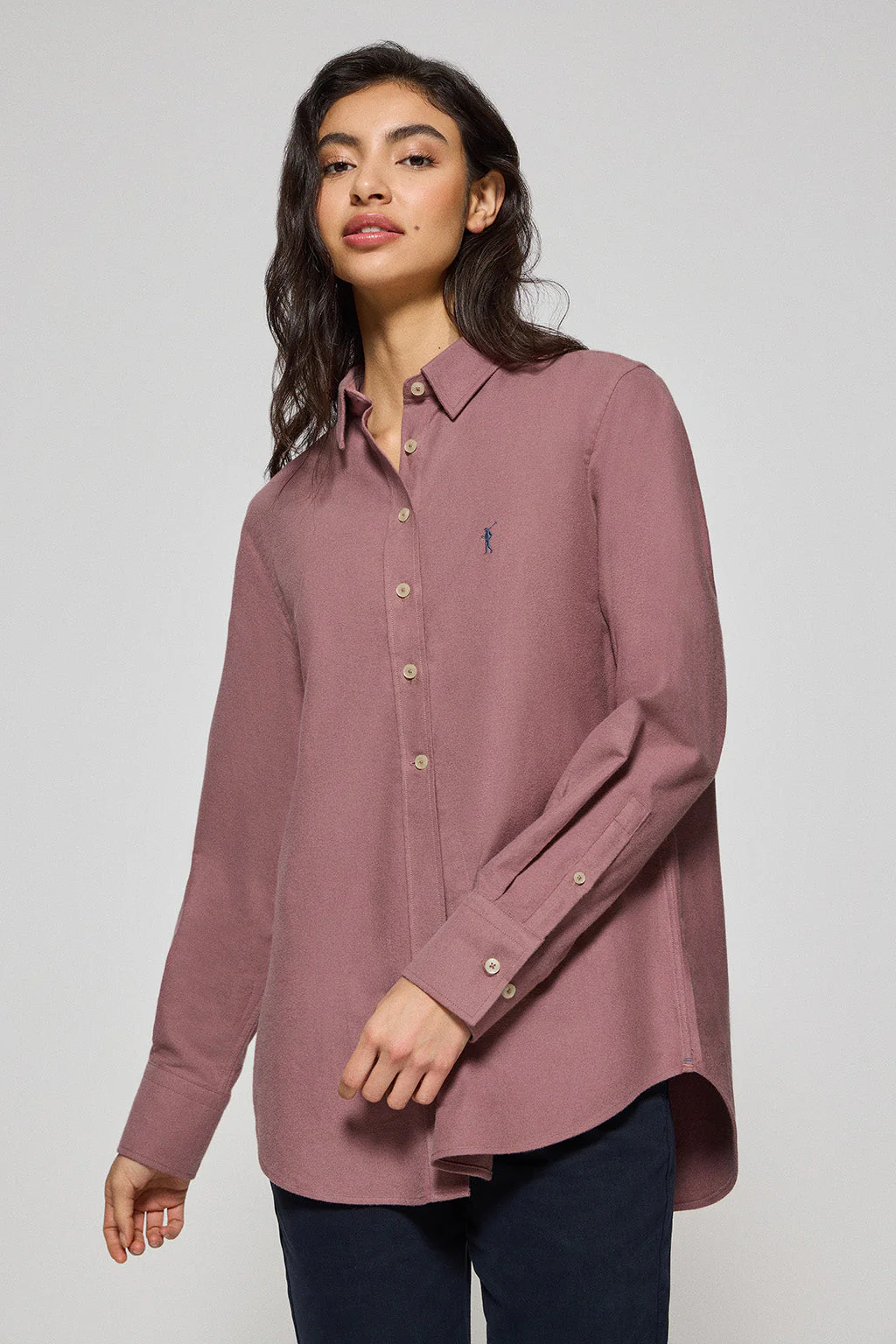 Camisa oxford Sabina burdeos con logo bordado Rigby Go