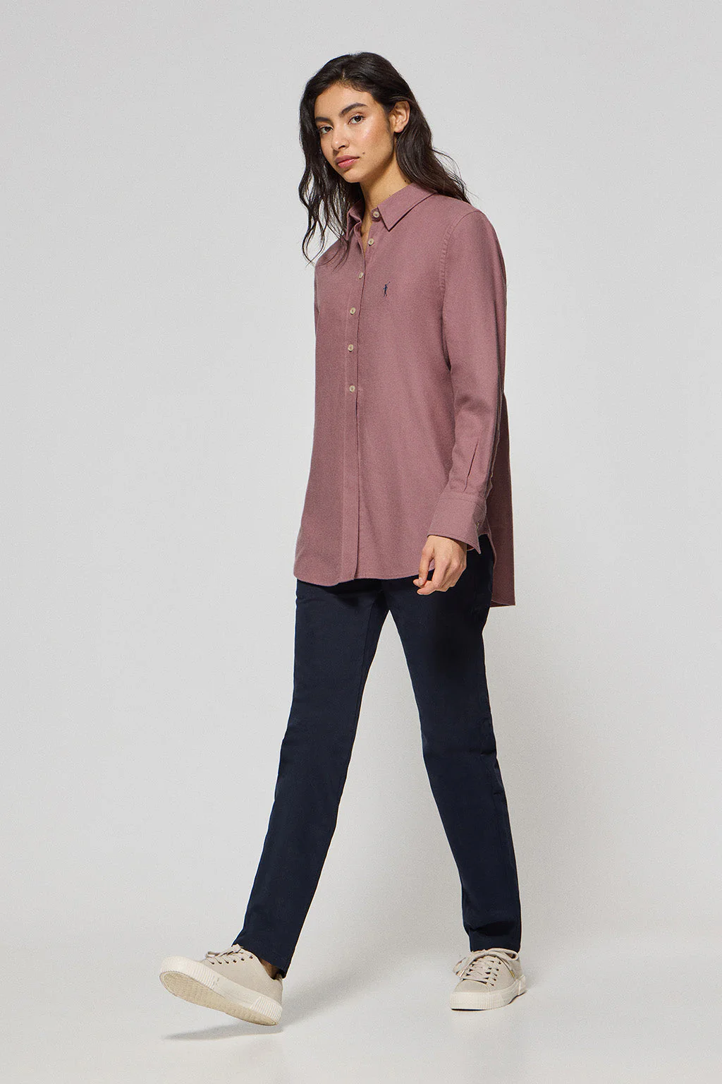 Camisa oxford Sabina burdeos con logo bordado Rigby Go - Image 3
