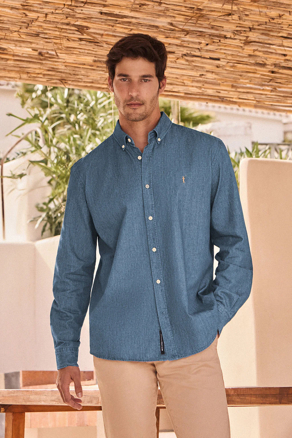 Camisa denim regular fit con logo Rigby Go - Image 5