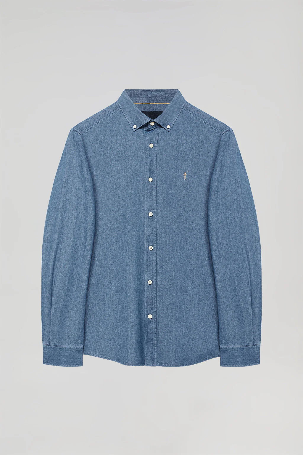 Camisa denim regular fit con logo Rigby Go - Image 7