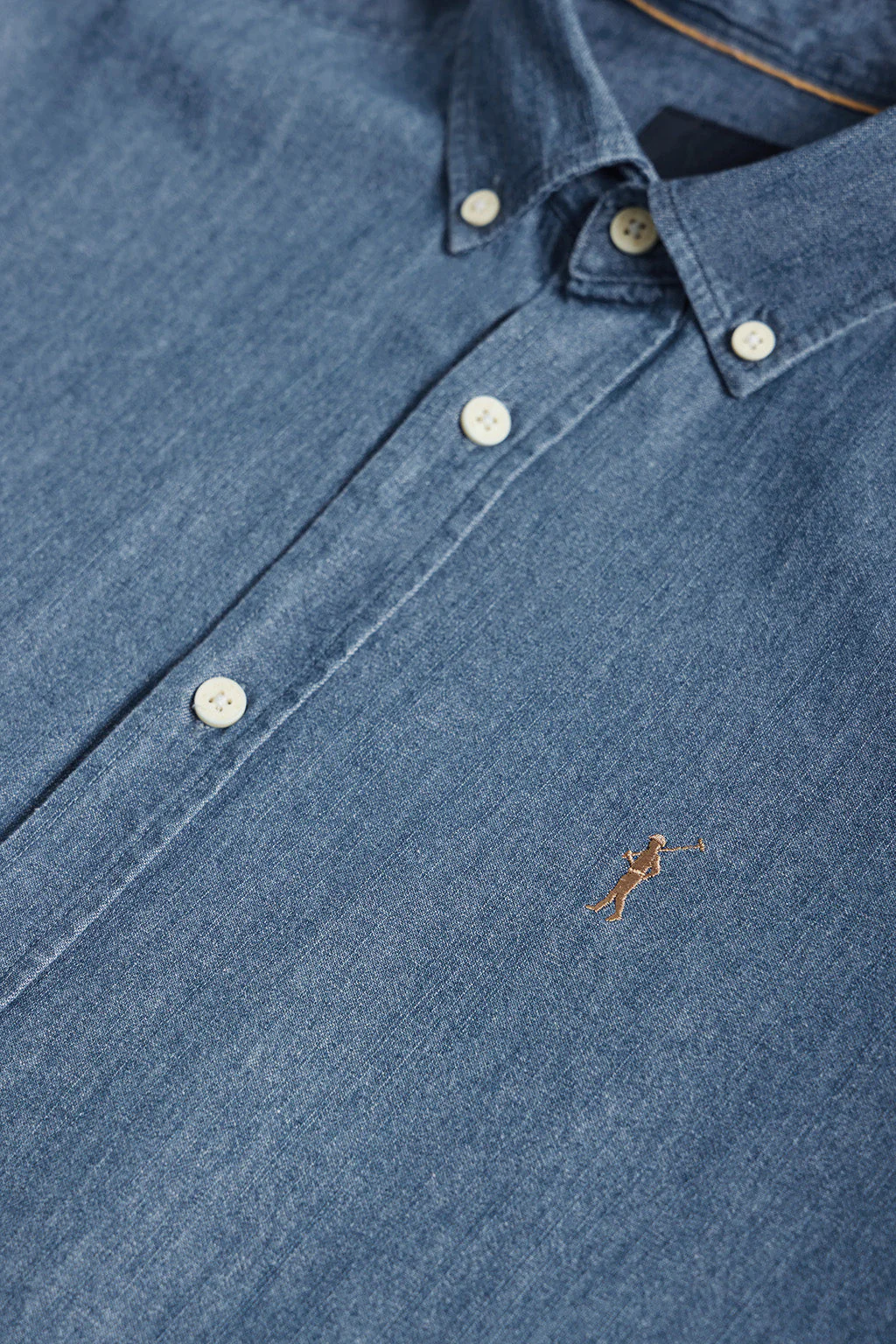 Camisa denim regular fit con logo Rigby Go - Image 8