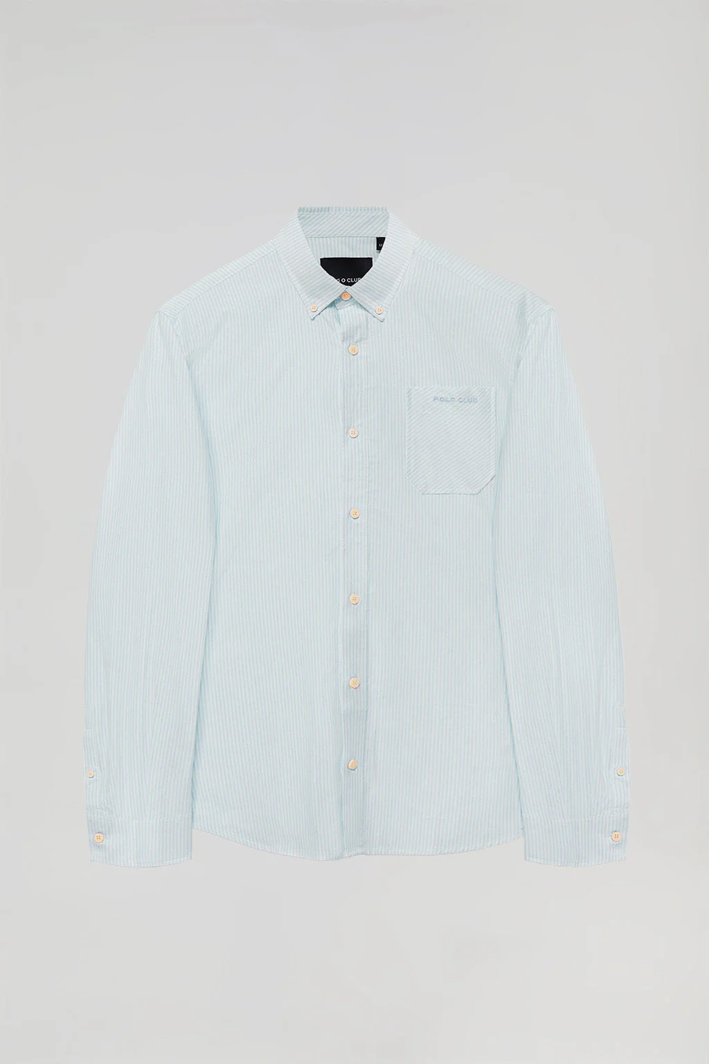 Camisa de rayas azul celeste Oxford y bordado Polo Club - Image 10