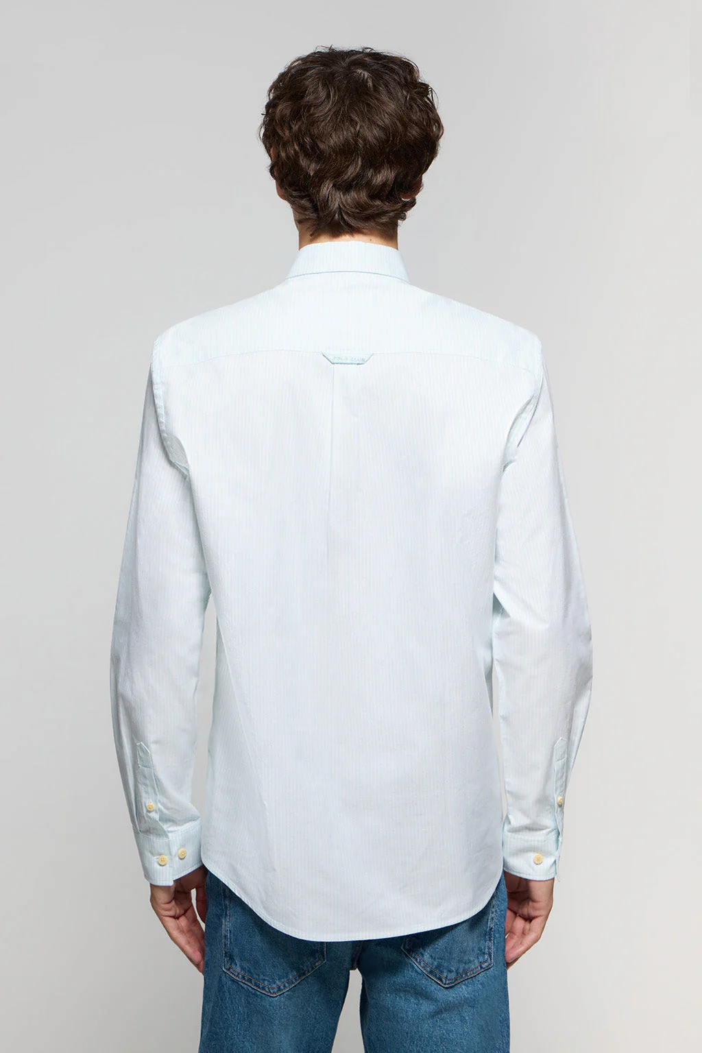Camisa de rayas azul celeste Oxford y bordado Polo Club - Image 4