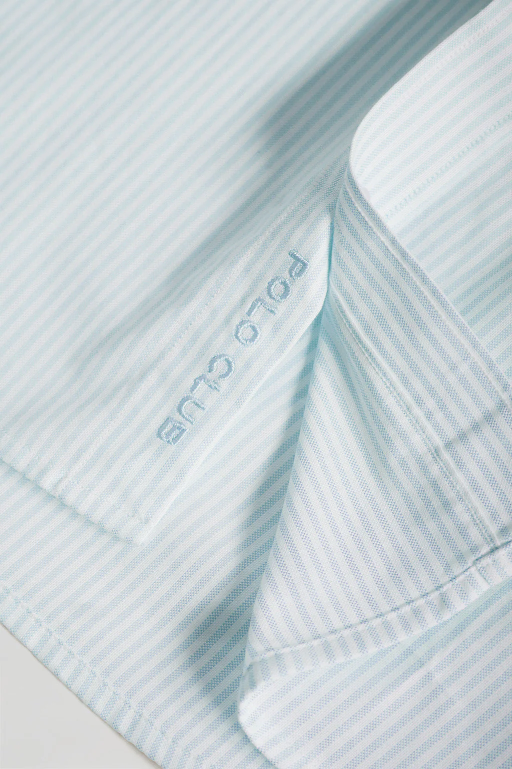 Camisa de rayas azul celeste Oxford y bordado Polo Club - Image 8