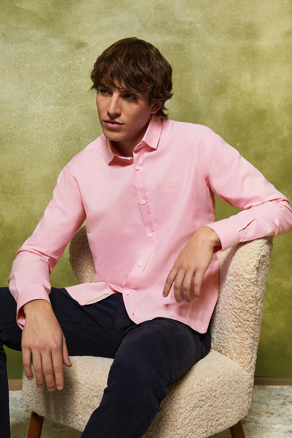 Camisa oxford rosa con detalle bordado Polo Club - Image 4