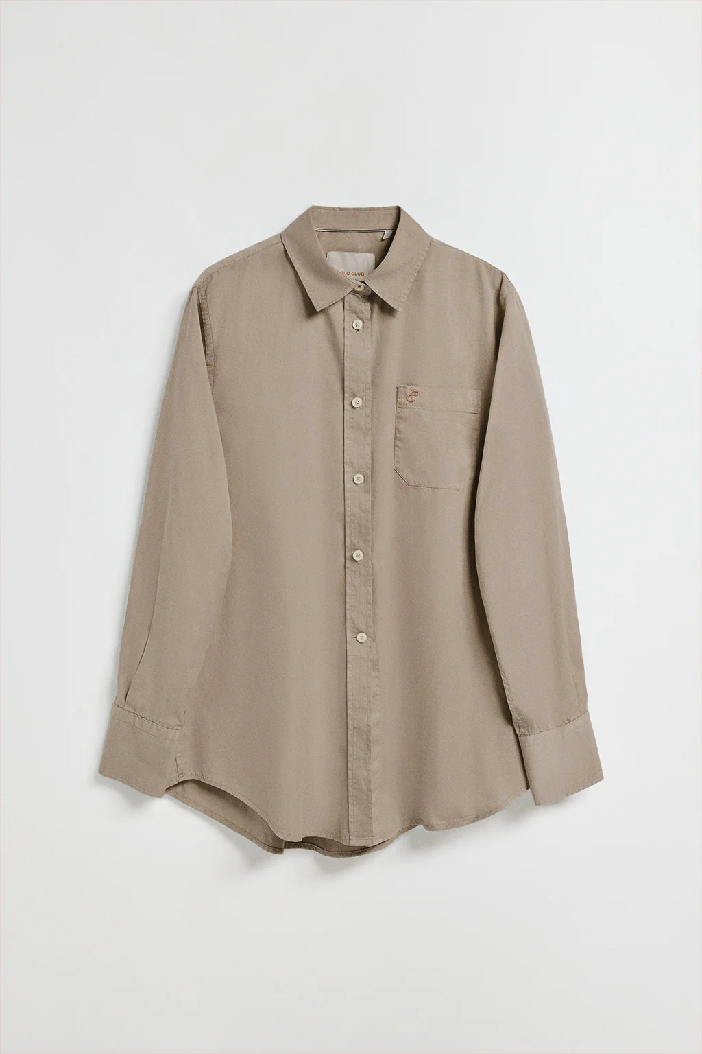 Camisa Simona color camel con monograma bordado PC - Image 6