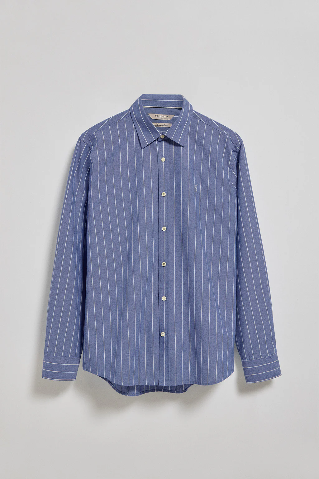 Camisa azul St James a rayas regular fit con logo Rigby Go - Image 8
