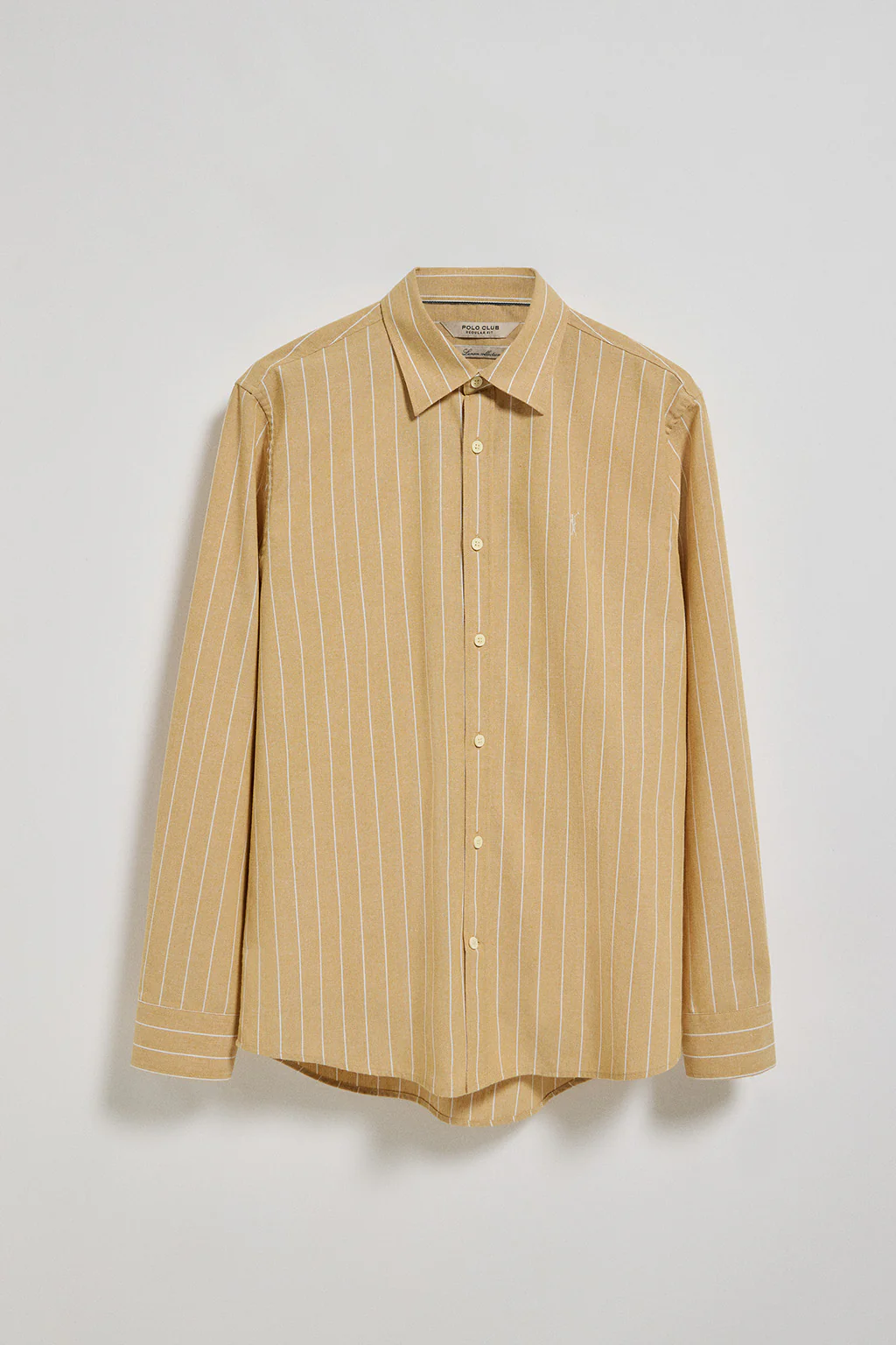 Camisa color mostaza St James a rayas regular fit con logo Rigby Go - Image 8