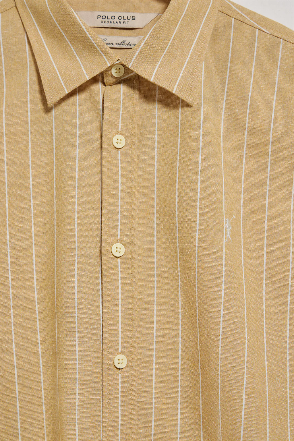 Camisa color mostaza St James a rayas regular fit con logo Rigby Go - Image 9