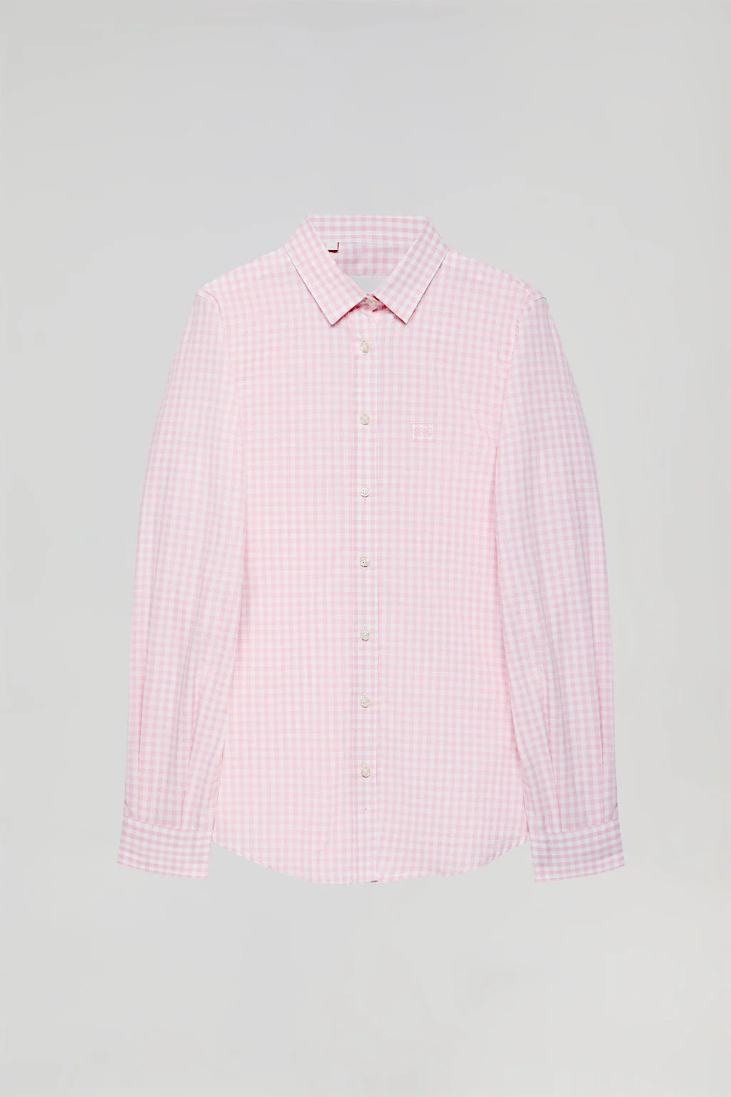 Camisa de cuadros vichy rosa con detalle Polo Club - Image 6