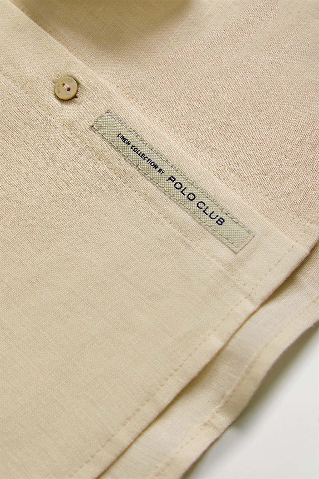 Camisa de lino beige con detalle bordado - Image 10
