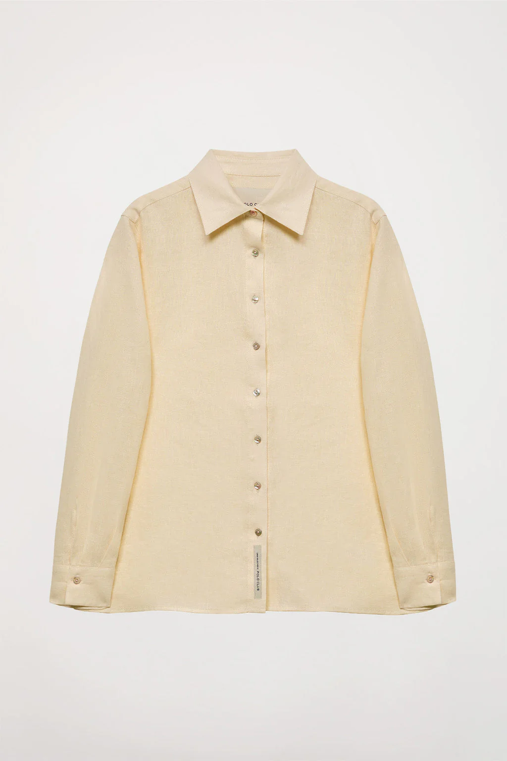 Camisa de lino beige con detalle bordado - Image 13