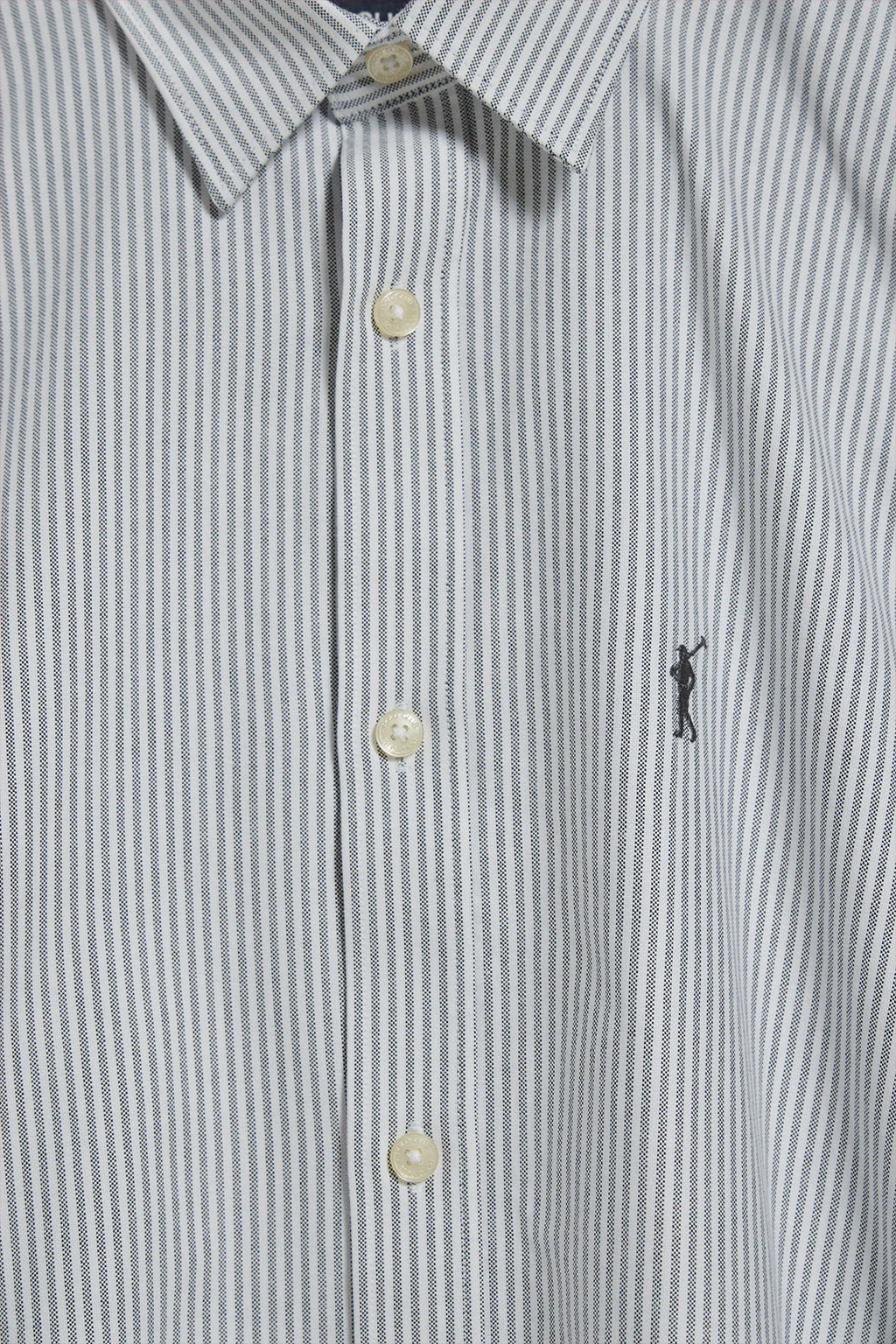 Camisa oxford de rayas gris Yale con logo bordado Rigby Go - Image 6