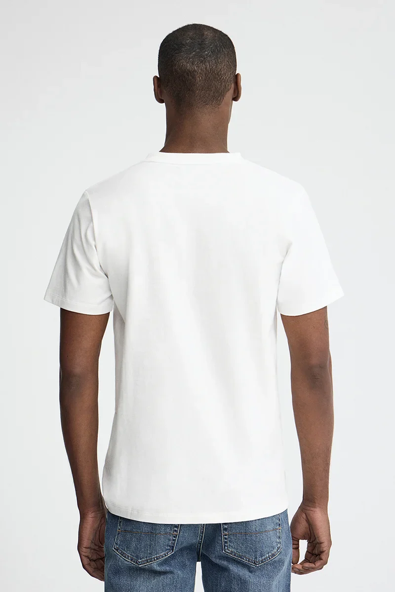 Camiseta blanca de corte recto con parche Polo Club - Image 5