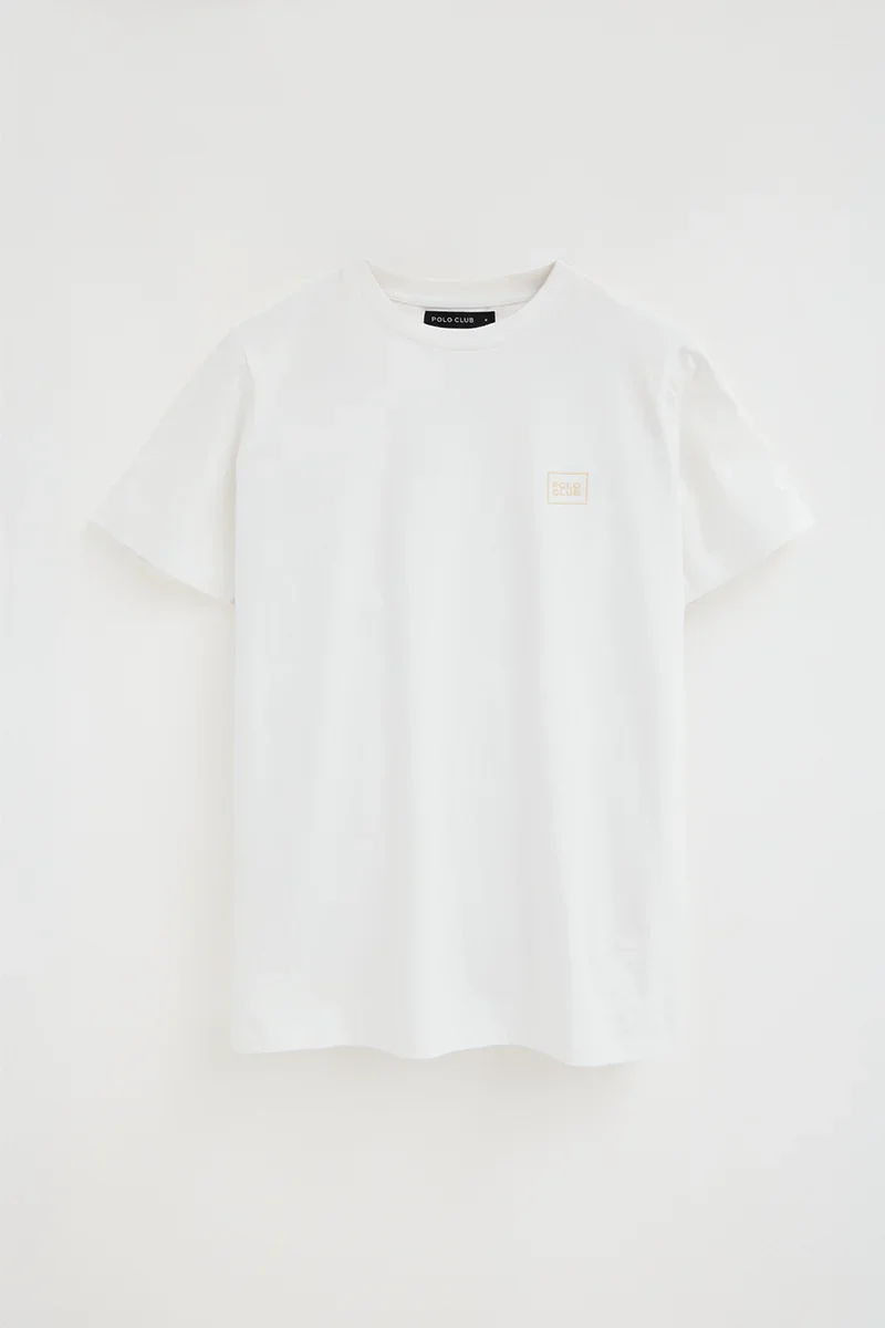 Camiseta blanca de corte recto con parche Polo Club - Image 6