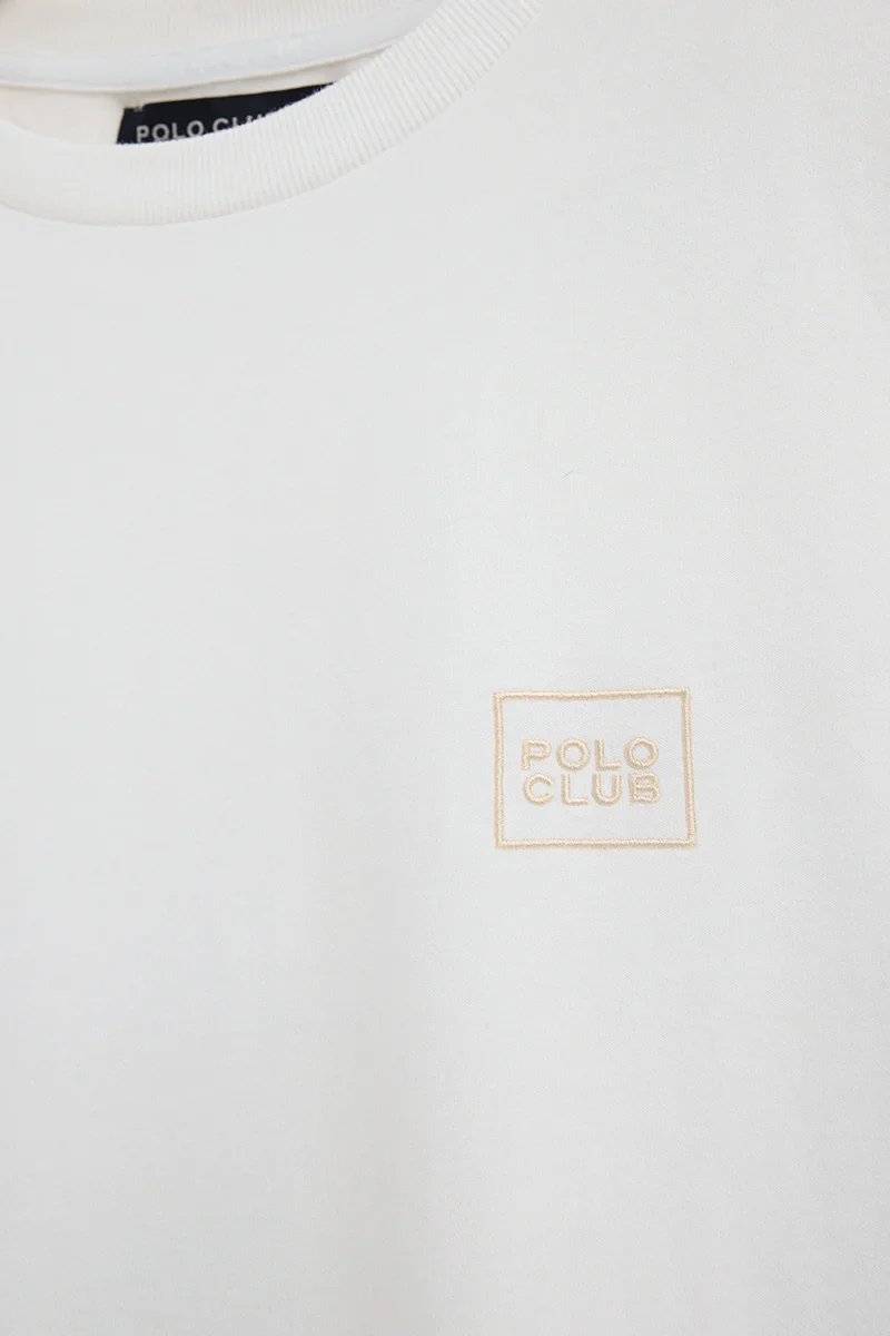 Camiseta blanca de corte recto con parche Polo Club - Image 7