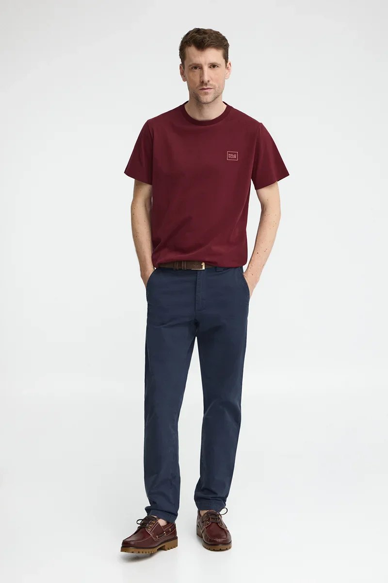 Camiseta granate de corte recto con parche Polo Club - Image 2