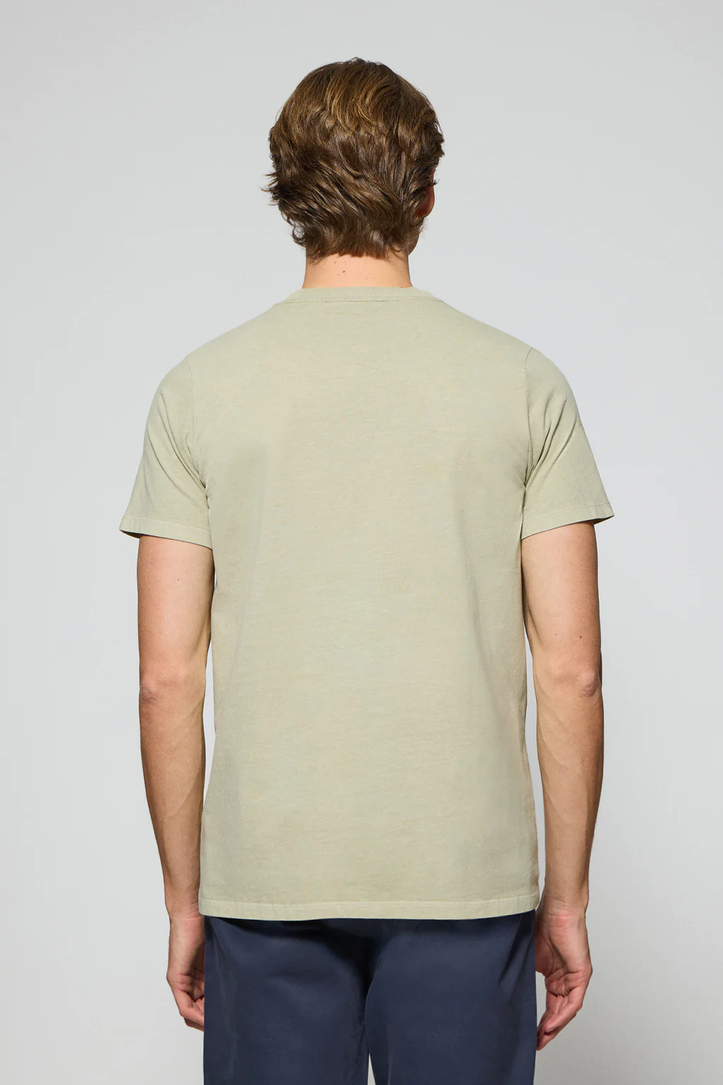 Camiseta Apolo garment dyed color piedra con logo Polo Club aterciopelado - Image 5