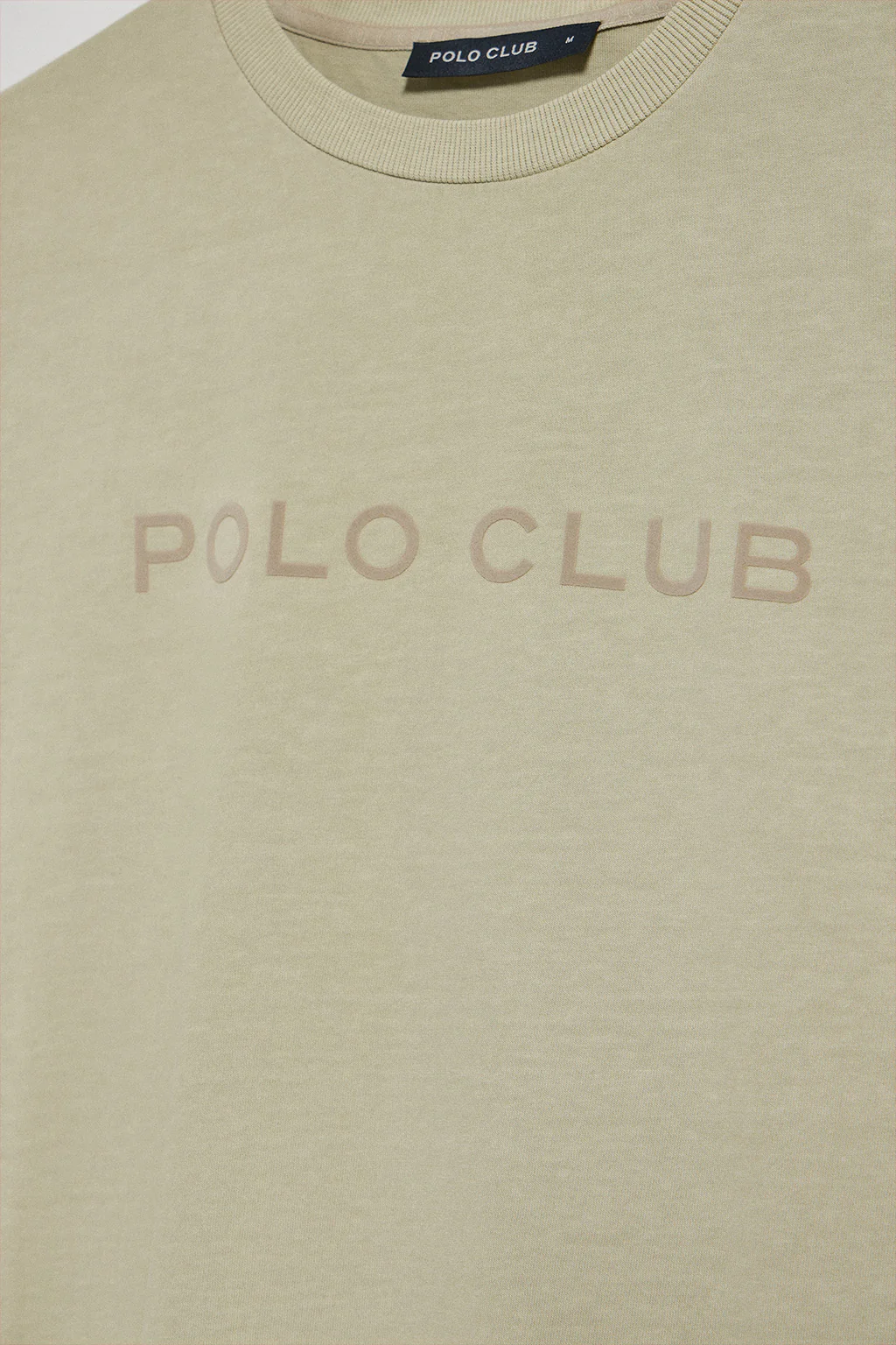 Camiseta Apolo garment dyed color piedra con logo Polo Club aterciopelado - Image 7