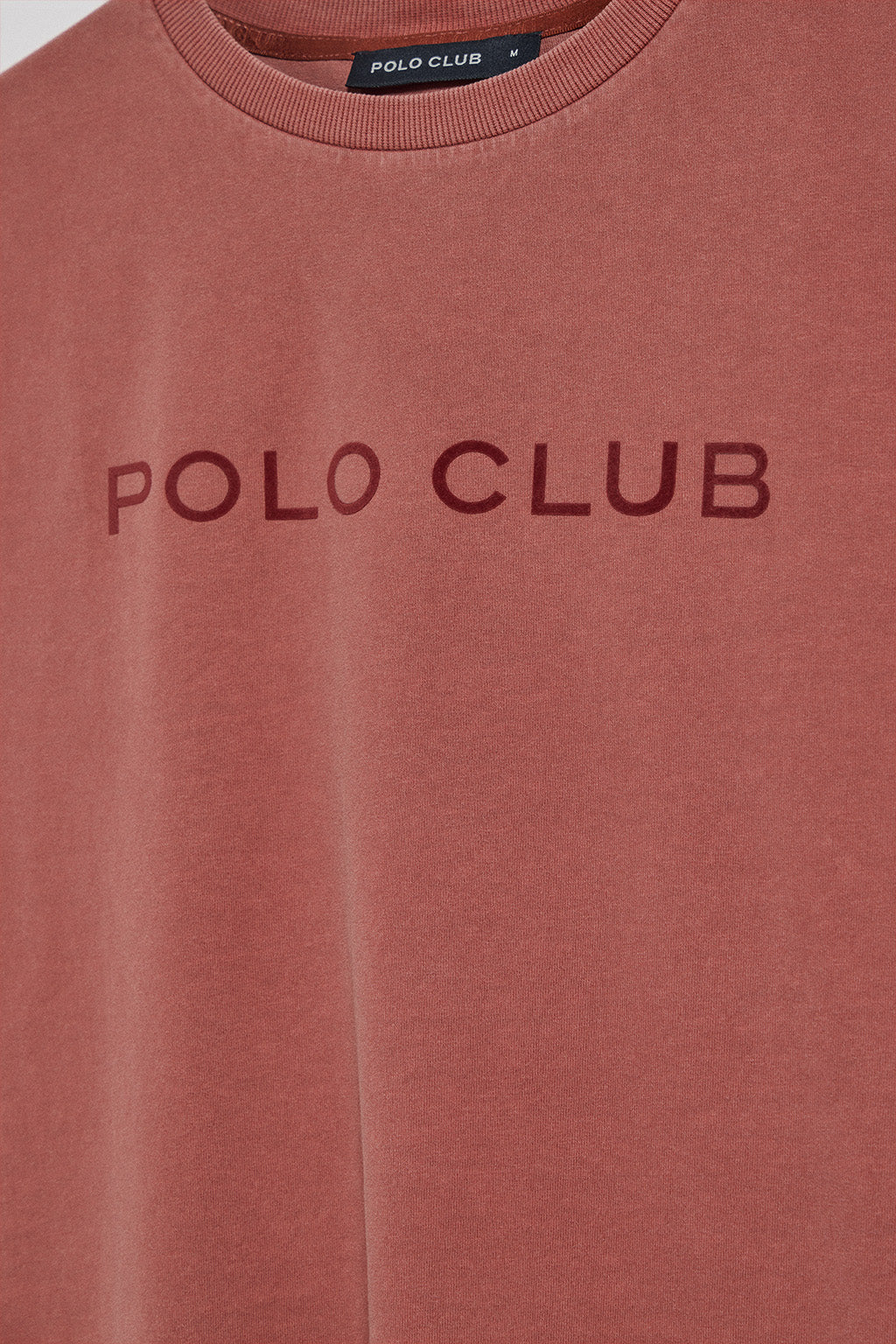 Camiseta Apolo garment dyed roja con logo Polo Club aterciopelado - Image 7